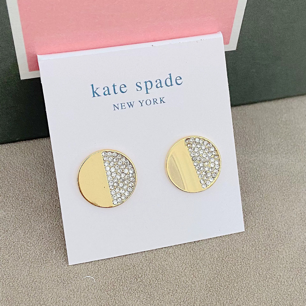 kate spade Rhinestone Geometric Circle Metal Earrings